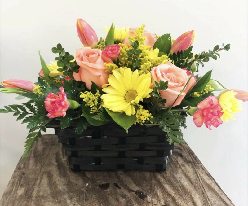 Pink & Yellow Basket